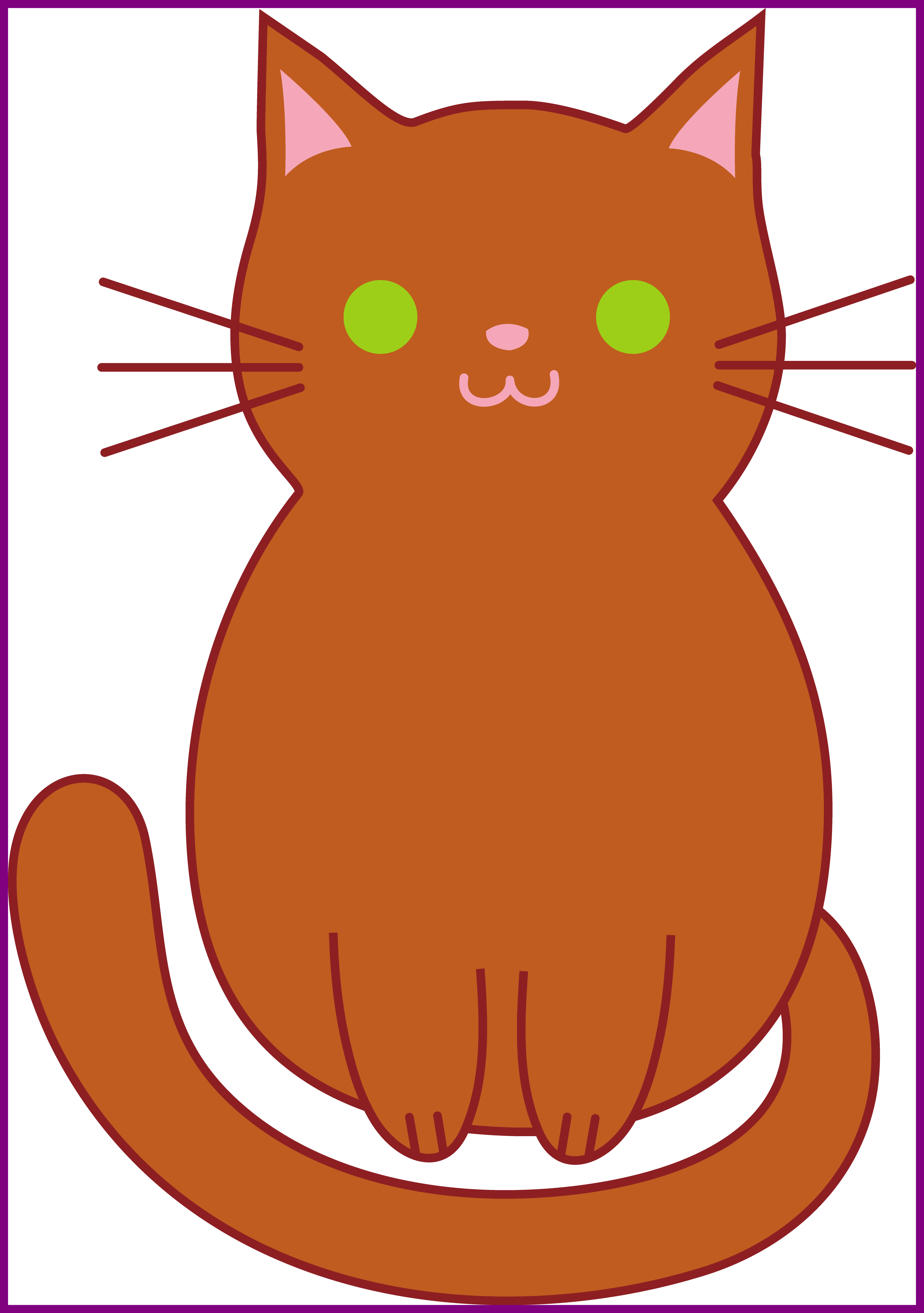 Shocking Cute Brown Cat Clip Art Picture Of Drawing - Cute Cat Clip Art - Free Transparent PNG Clipart Images Download. - Cat Transparent PNG Free Download