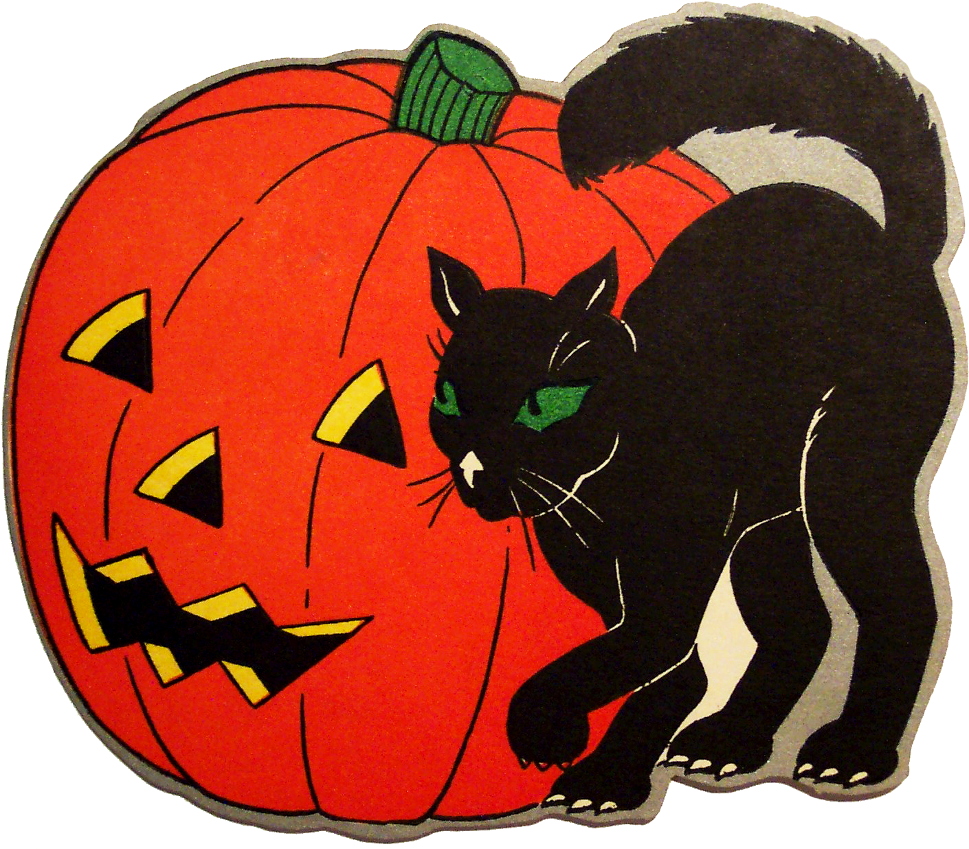 To Download Click On The Picture To Get A Full Size - Art Print: Black Cat With Jack-o-lantern, 61x41in. - Free Transparent PNG Clipart Images Download. - Cat Transparent PNG Free Download