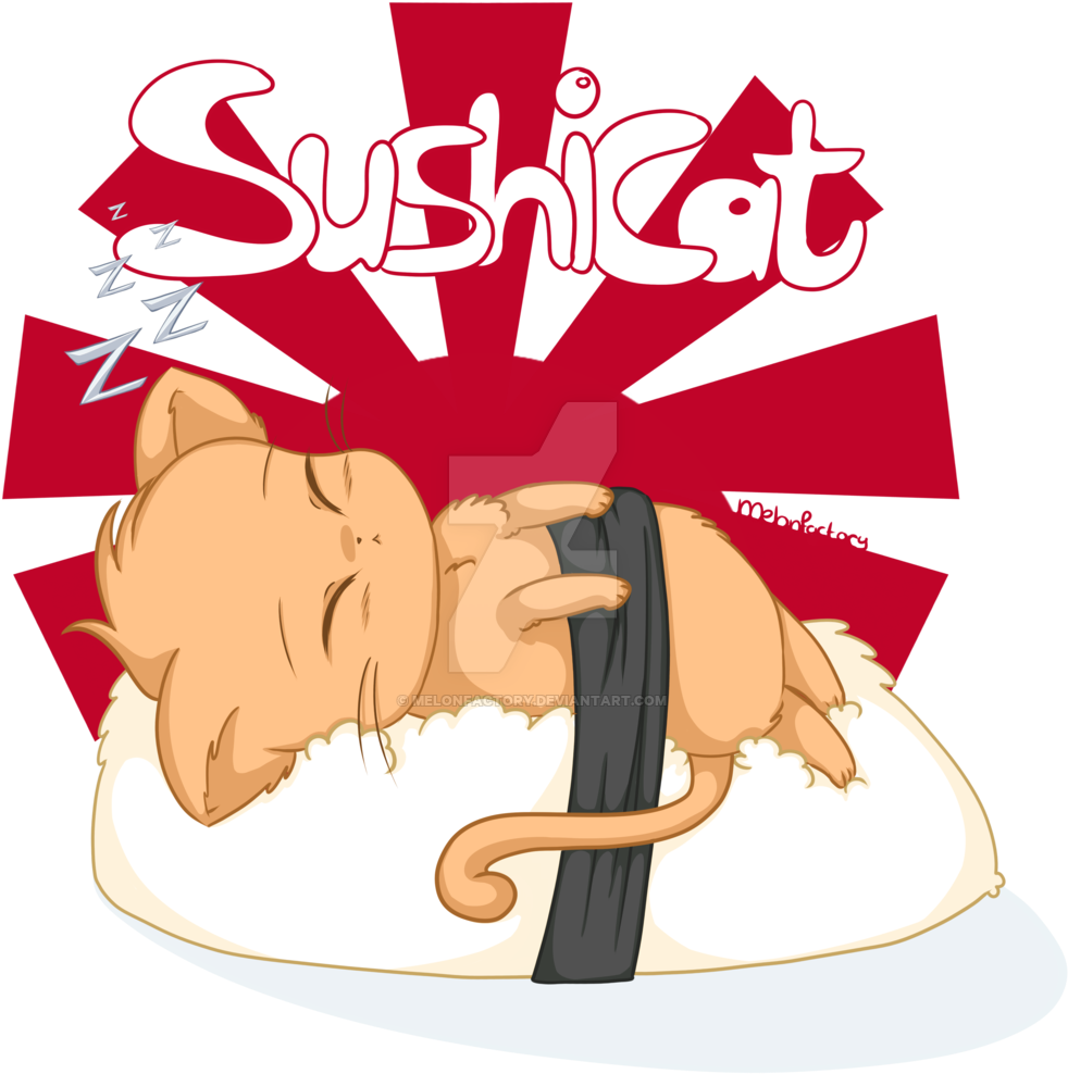 Kawaii Sushi Cat Miniature Figurine Bonsai Decoration - Chibi Sushi Cat - Free Transparent PNG Clipart Images Download. - Cat Transparent PNG Free Download