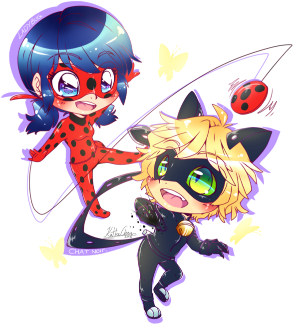 Ladybug And Cat Noir - Lady Bug Y Cat Noir Para Dibujar Anime - Free Transparent PNG Clipart Images Download. - Cat Transparent PNG Free Download
