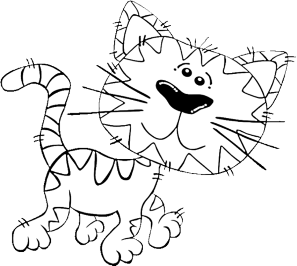 Download Hd Cartoon Cat Coloring Pages, Download Hq - Crazy Cat Budget Tote Bag, Adult Unisex, Natural And - Free Transparent PNG Clipart Images Download. - Cat Transparent PNG Free Download