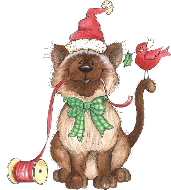 Christmas Catschristmas Clipartchristmas - Laurie Furnell Clipart Cats - Free Transparent PNG Clipart Images Download. - Cat Transparent PNG Free Download