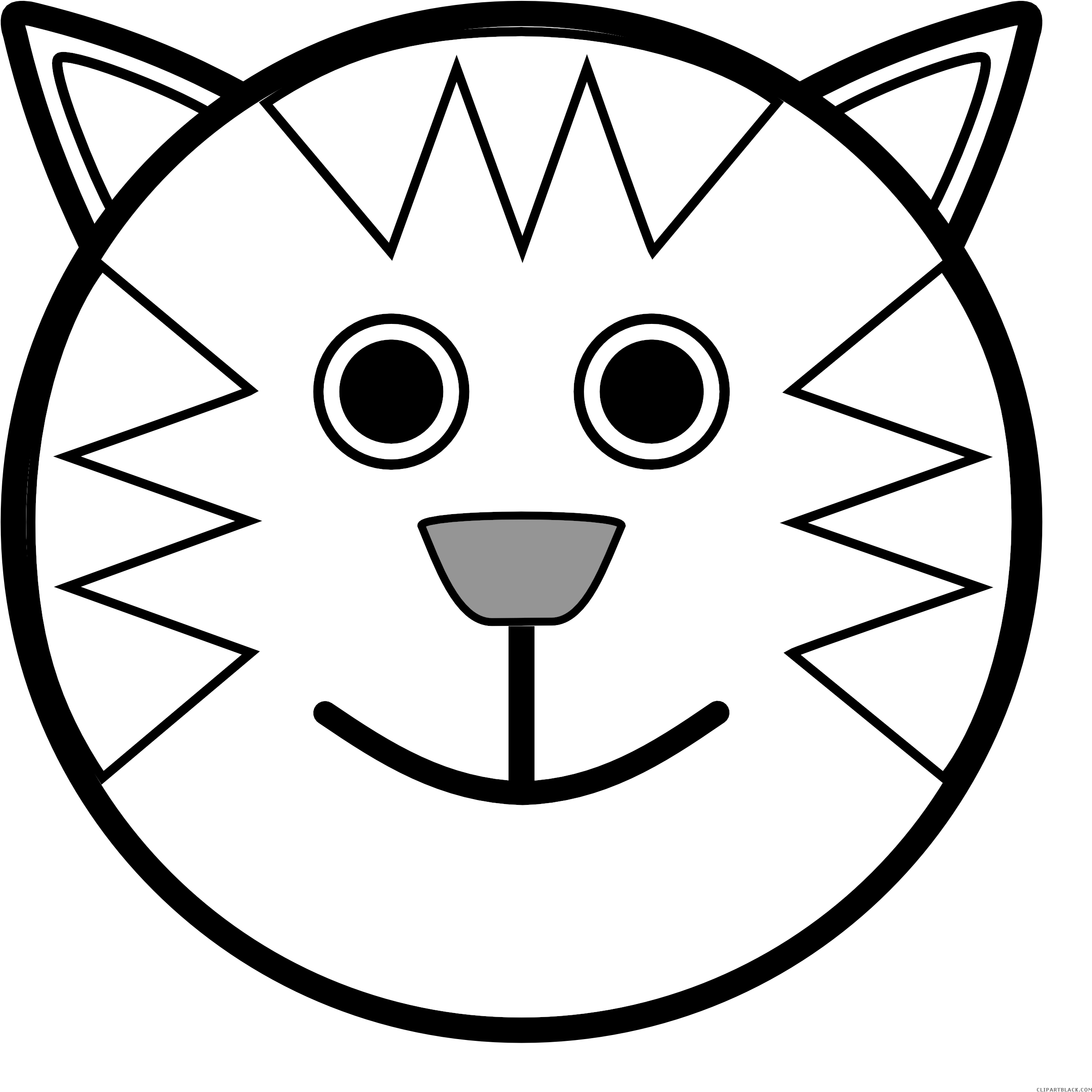 Teddy Bear Black And White Animal Clip Art Middot Bear - Cat Face Coloring Pages - Free Transparent PNG Clipart Images Download. - Cat Transparent PNG Free Download