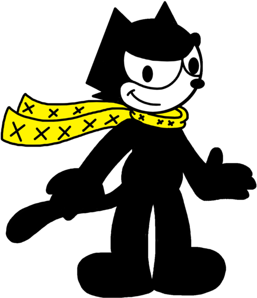 Felix With A Ninja Scarf By Marcospower1996 - Marcospower1996 Cat Felix - Free Transparent PNG Clipart Images Download. - Cat Transparent PNG Free Download