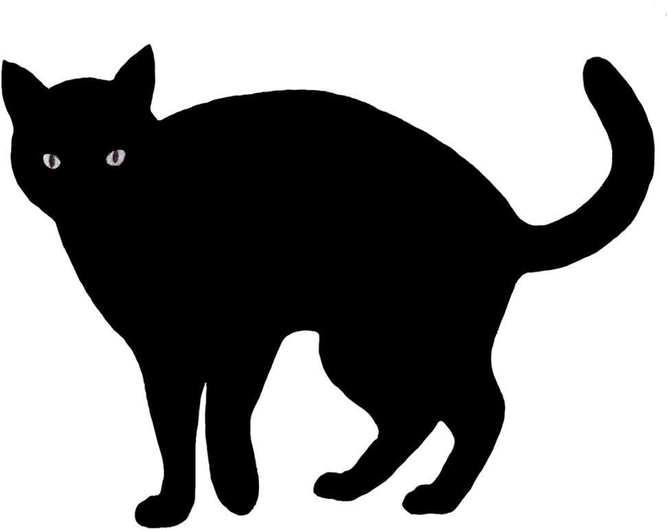 Cartoon Of A Black Scaredy Halloween Cat Royalty Free - Black Cat Clipart - Free Transparent PNG Clipart Images Download. - Cat Transparent PNG Free Download