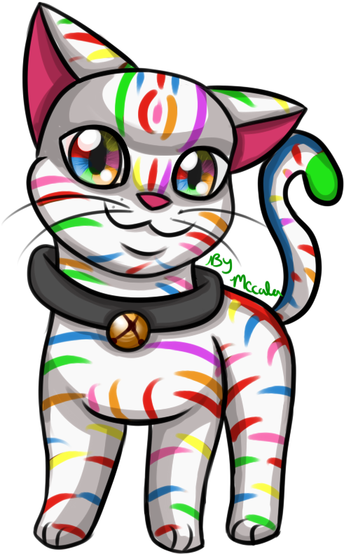 Rainbow Tabby Cat By Kalonkittiekat - Domestic Short-haired Cat - Free Transparent PNG Clipart Images Download. - Cat Transparent PNG Free Download