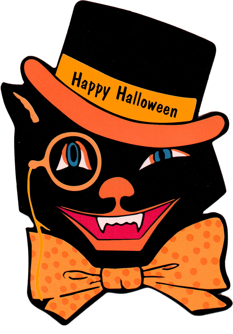Vintage Halloween Clip Art For Free - Black Cat Vintage Halloween - Free Transparent PNG Clipart Images Download. - Cat Transparent PNG Free Download