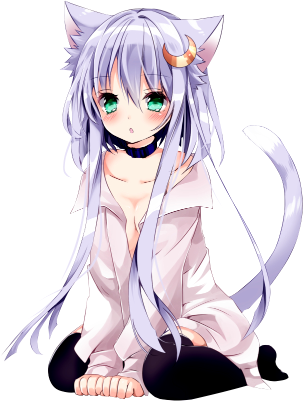 Yayoi By Aryesmye - Neko Anime Girl Purple Transparent PNG - 606x801 - Free Download on - Cat Transparent PNG Free Download
