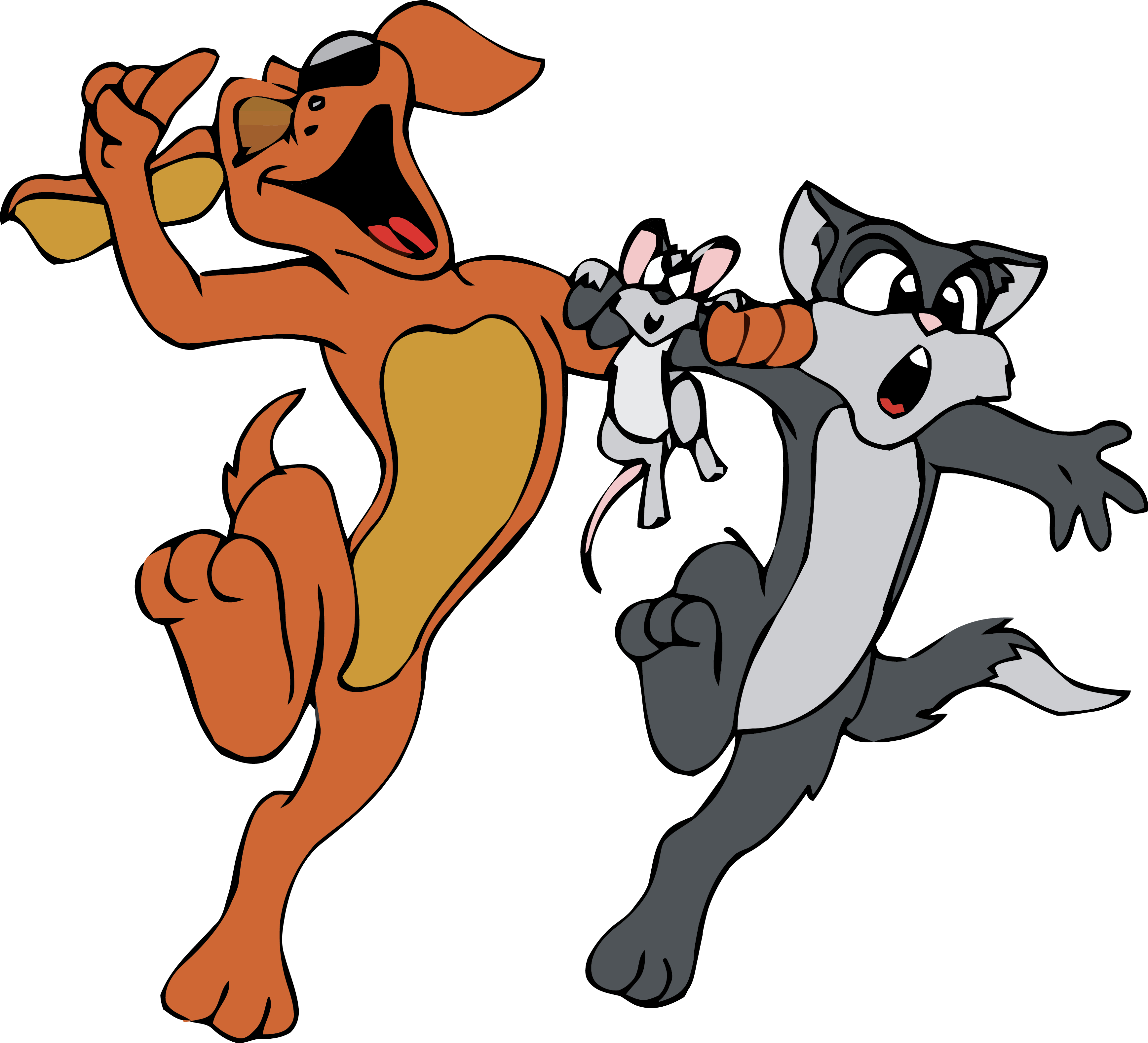 Cartoon Cat Dog Mouse Clipart Png - Cat Dog And Mouse Transparent PNG - 3474x3157 - Free Download on - Cat Transparent PNG Free Download