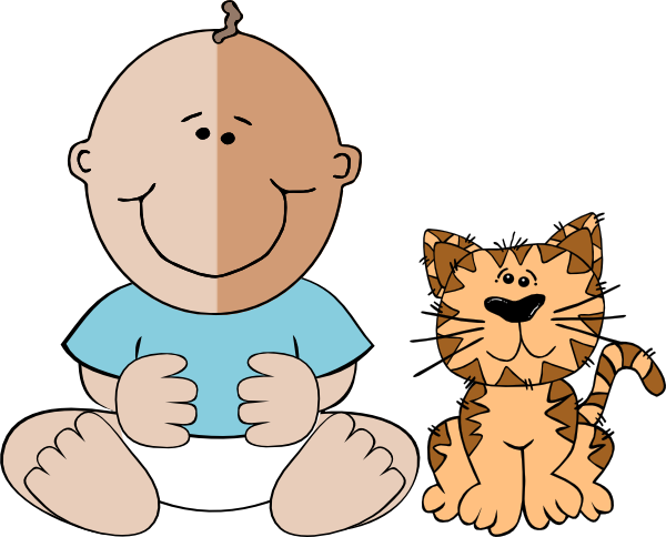 Animated Baby Clip Art - Baby And Cat Clipart - Free Transparent PNG Clipart Images Download. - Cat Transparent PNG Free Download