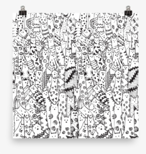 Cat Doodle Poster - Cat Doodles Wall Tapestry - Small: 51" X 60" By Kate Transparent PNG - 600x600 - Free Download on - Cat Transparent PNG Free Download