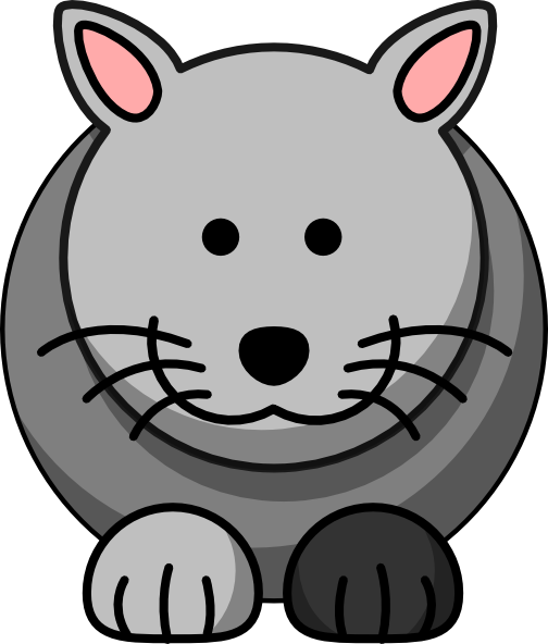 Cartoon Grey Cat Clip Art - Cartoon Cat Clip Art At Clker - Free Transparent PNG Clipart Images Download. - Cat Transparent PNG Free Download