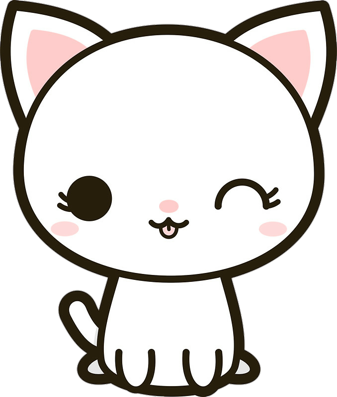 Download Stickers Kawaii Clipart Sticker Cat Kawaii - Kawaii Cat Sticker Transparent PNG - 678x800 - Free Download on - Cat Transparent PNG Free Download
