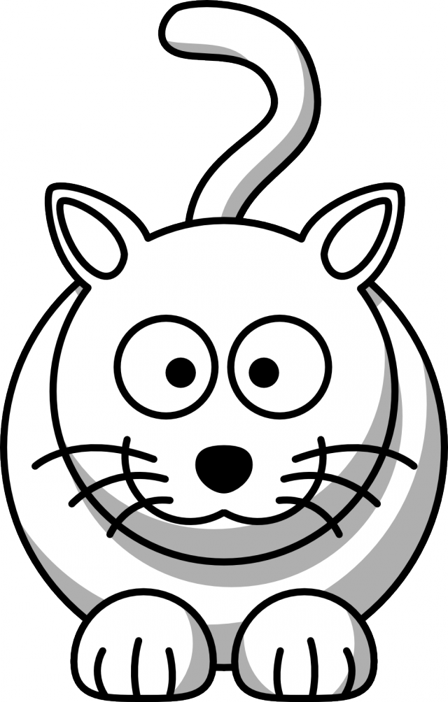 Cartoon Cat Black White Line Animal Coloring Sheet - Cartoon Cat Black And White - Free Transparent PNG Clipart Images Download. - Cat Transparent PNG Free Download