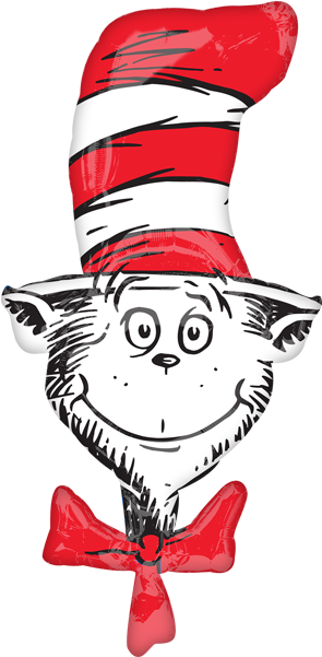 Seuss Cat In The Hat 42" Supershape Foil Balloon - Cat In The Hat Balloons - Free Transparent PNG Clipart Images Download. - Cat Transparent PNG Free Download