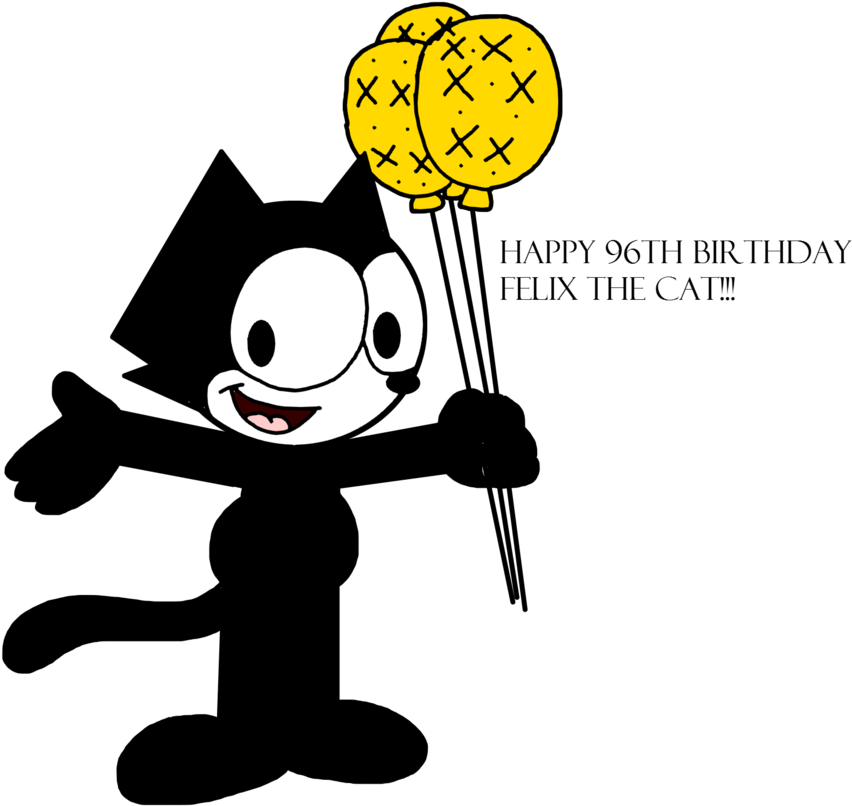 Happy 96th Birthday, Felix The Cat By Marcospower1996 - Felix The Cat Birthday - Free Transparent PNG Clipart Images Download. - Cat Transparent PNG Free Download