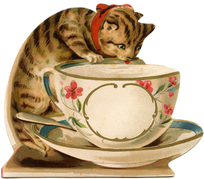 Vintage Images About Roses, Birds, Dogs, Cats, Child - Cat Vintage Transparent PNG - 425x383 - Free Download on - Cat Transparent PNG Free Download