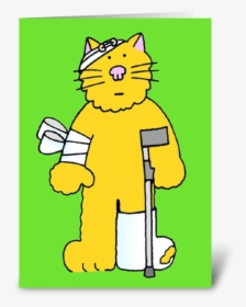 Cat Well Soon Cat On A Crutch - Cat With Broken Leg, HD Png Download - Cat Transparent PNG Free Download
