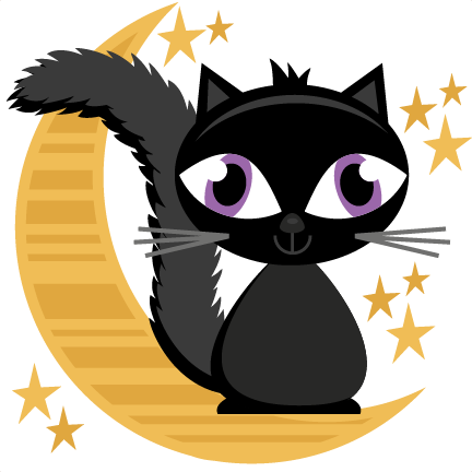 Halloween Cat On Moon Svg Cutting Files Halloween Svg - Cute Halloween Clip Art Cat - Free Transparent PNG Clipart Images Download. - Cat Transparent PNG Free Download