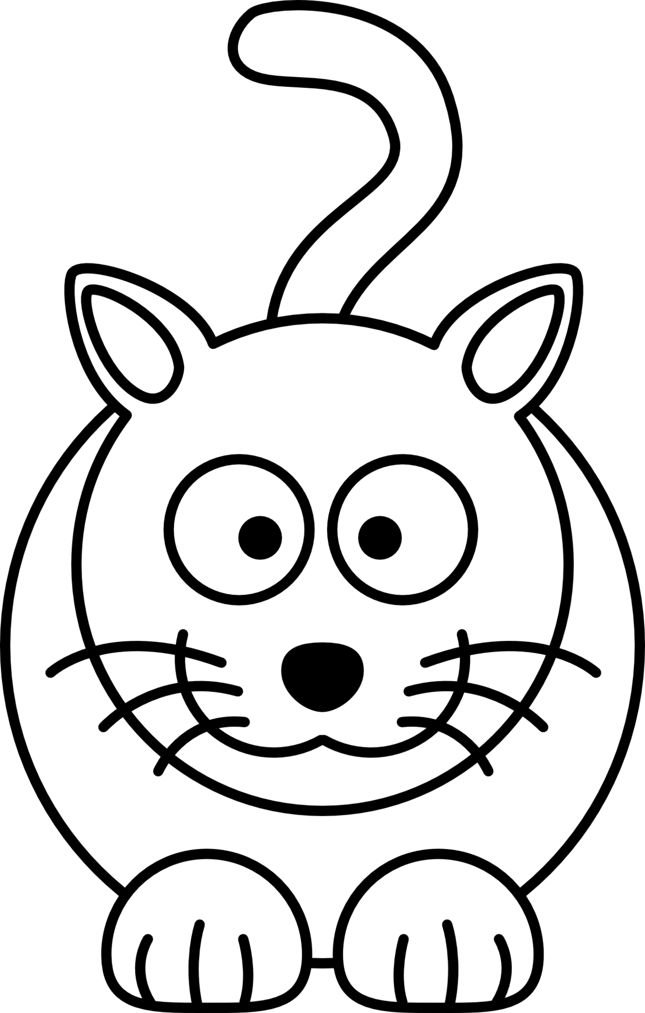 Lemmling Cartoon Cat Black White Line Art Coloring - Black And White Cartoon Cats - Free Transparent PNG Clipart Images Download. - Cat Transparent PNG Free Download