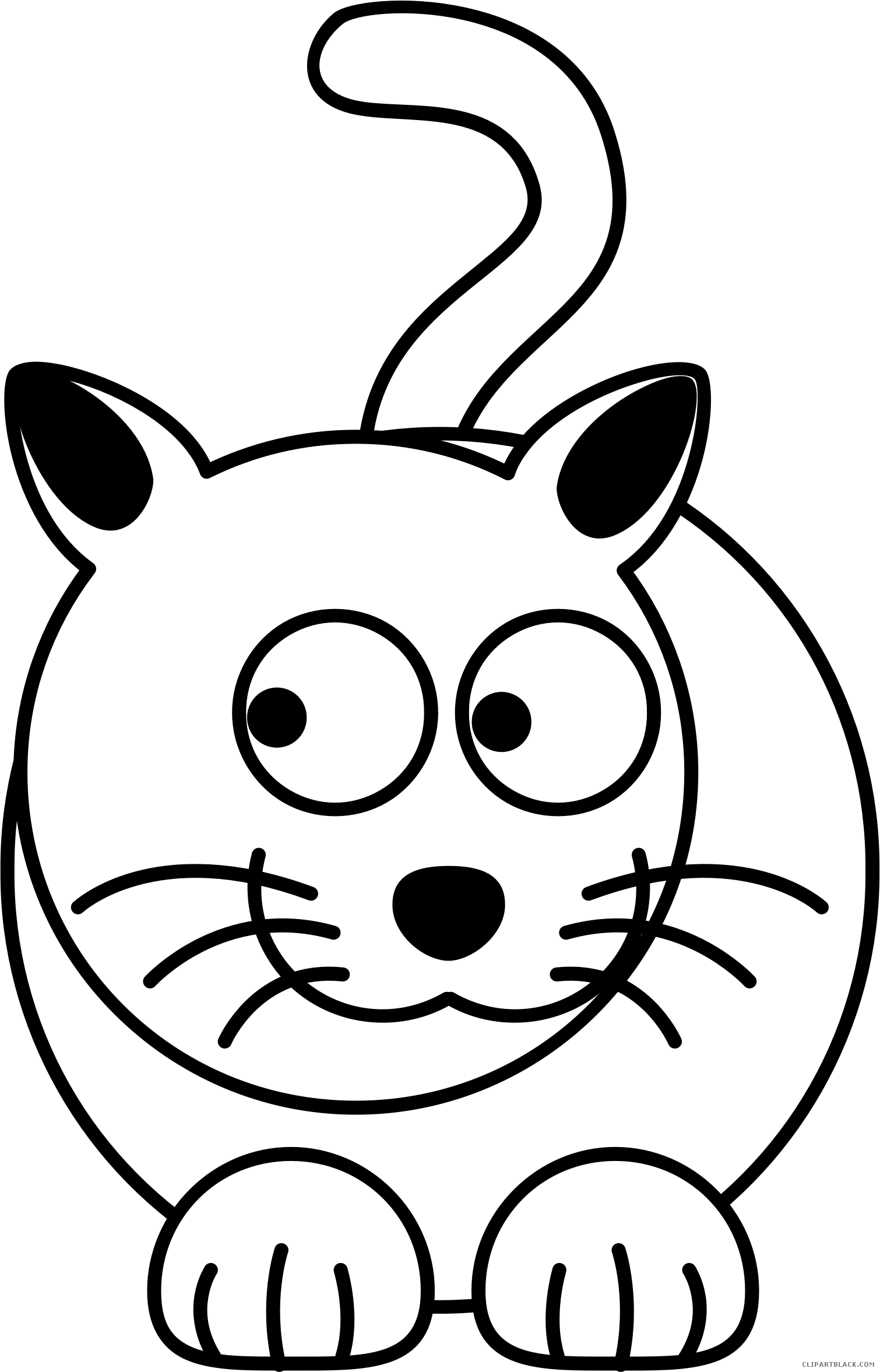 Kitty Cat Animal Free Black White Clipart Images Clipartblack - Cartoon Cat - Free Transparent PNG Clipart Images Download. - Cat Transparent PNG Free Download