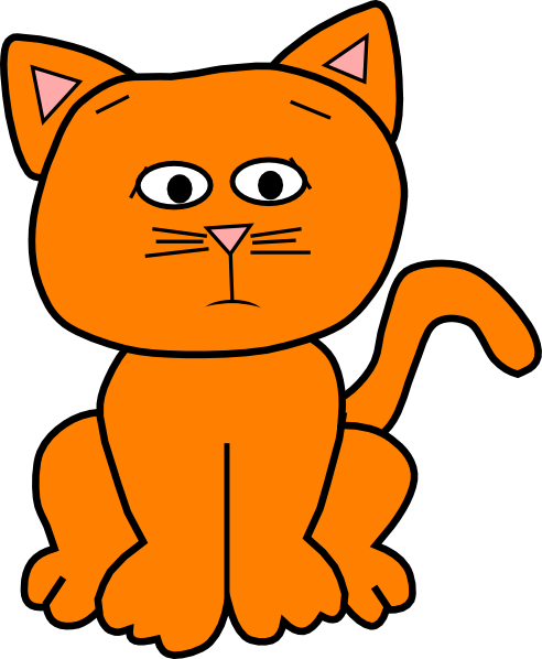 Orange Worried 3 Clip Art At Clker - Sad Clip Art Cat - Free Transparent PNG Clipart Images Download. - Cat Transparent PNG Free Download