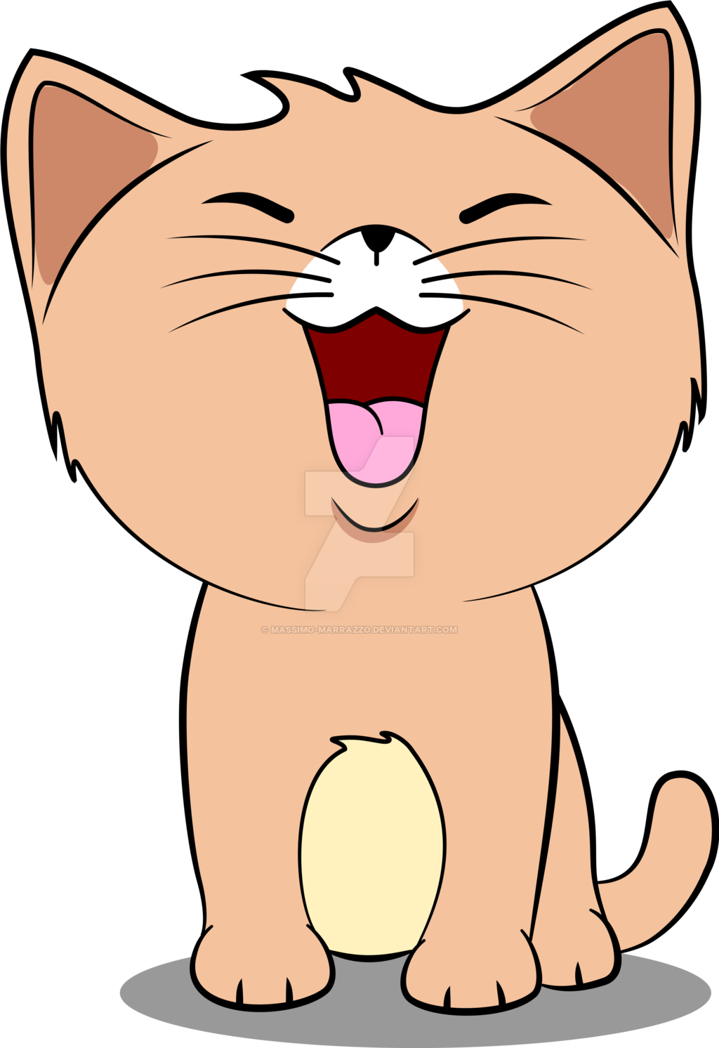 Kawaii Cat By Massimo-marrazzo - Kawaii Cartoon Cat Png - Free Transparent PNG Clipart Images Download. - Cat Transparent PNG Free Download