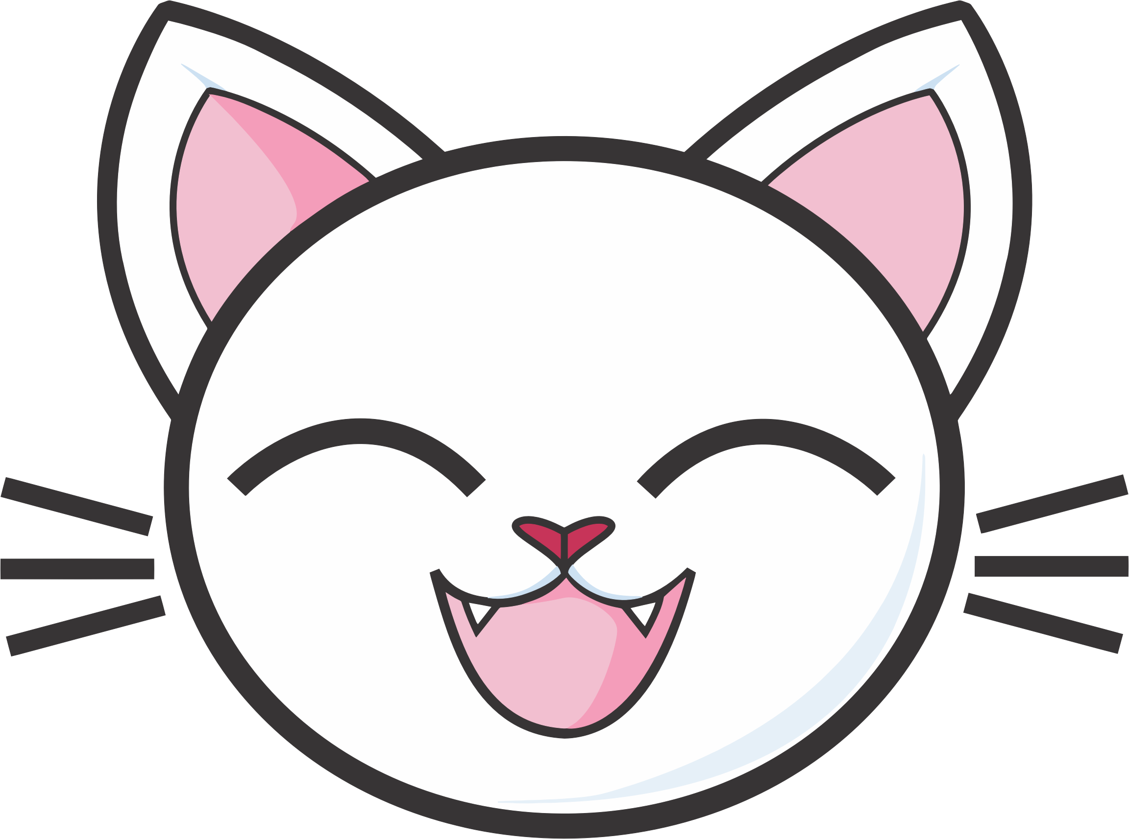 Happy White Cat Clipart Images - Happy Cat Face Cartoon - Free Transparent PNG Clipart Images Download. - Cat Transparent PNG Free Download