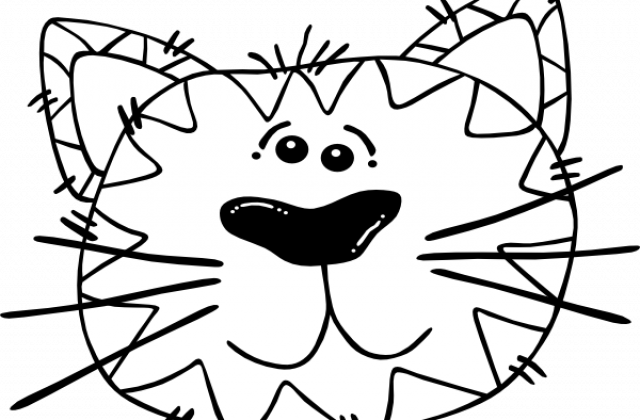 Cartoon Line Drawing Of Cats - Decorative Tiger Cat Print Pillow Cover - Free Transparent PNG Clipart Images Download. - Cat Transparent PNG Free Download