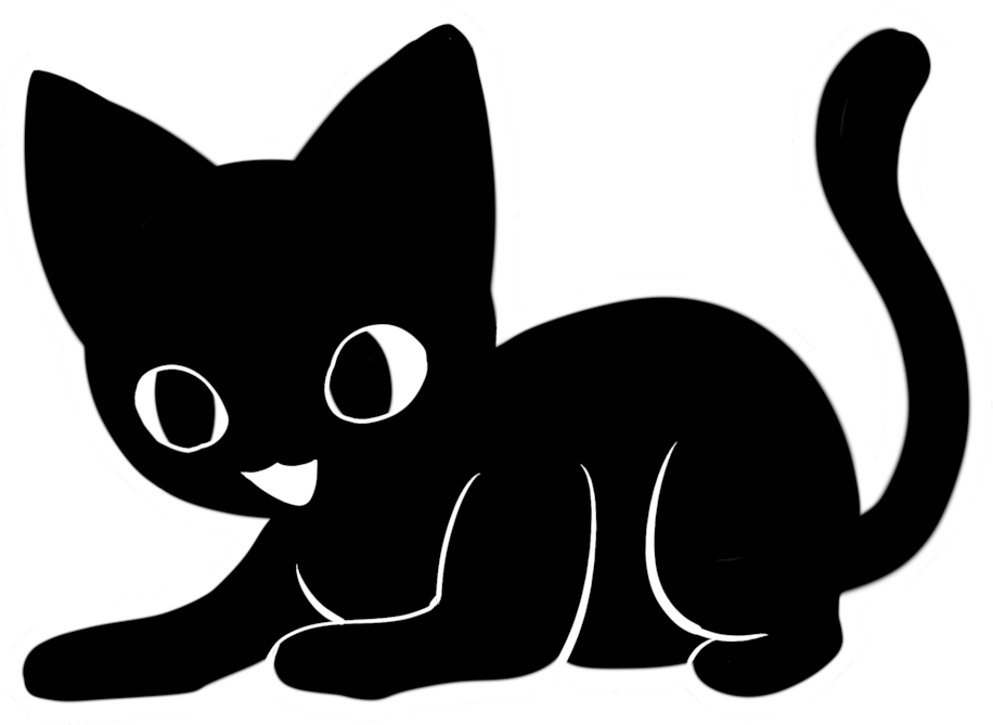 Black Cat Sticker By Himeheishi Black Cat Sticker By - Black And White Cat Stickers - Free Transparent PNG Clipart Images Download. - Cat Transparent PNG Free Download