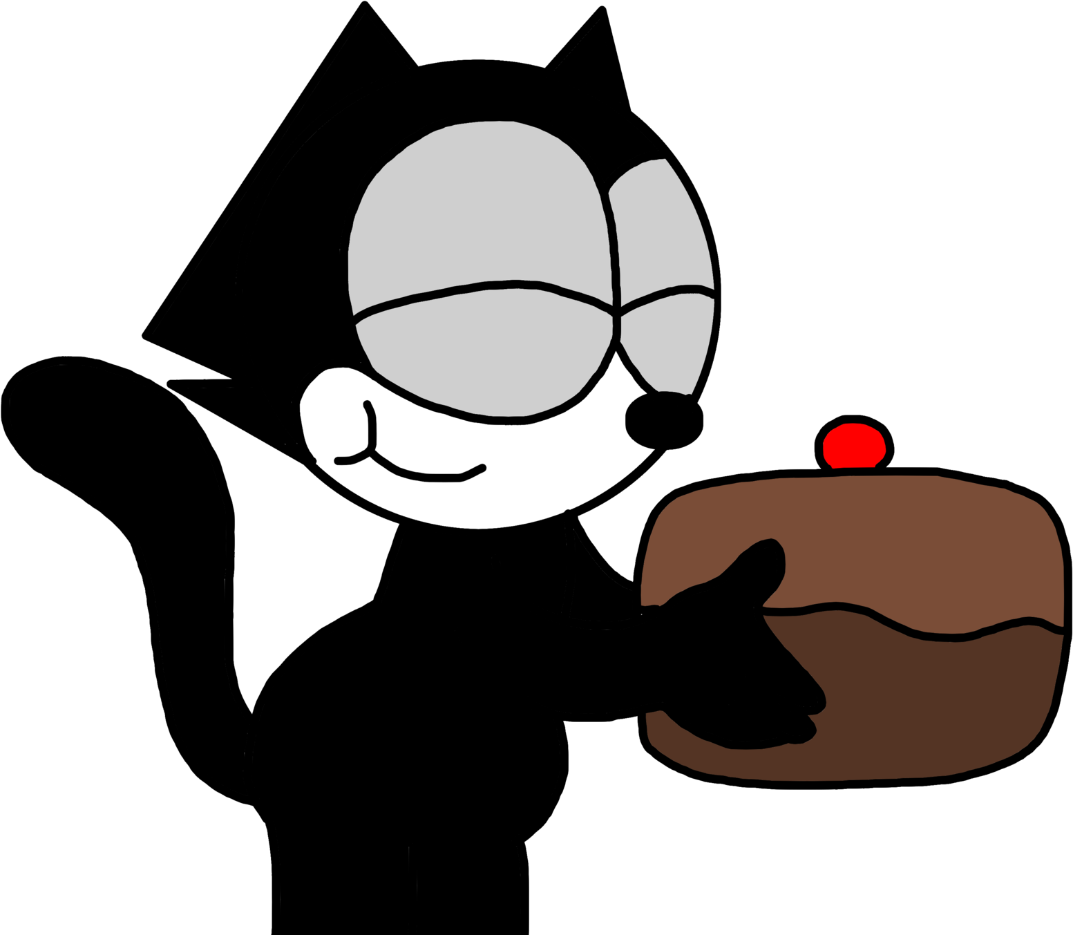 Felix Eating Chocolate Cake By Marcospower1996 Felix - Felix The Cat Eating - Free Transparent PNG Clipart Images Download. - Cat Transparent PNG Free Download