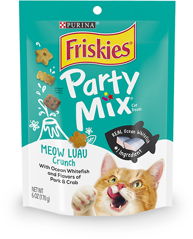 Party Mix Meow Luau Crunch Cat Treats - Purina Friskies Party Mix Meow Luau Crunch Cat Treats Transparent PNG - 600x600 - Free Download on - Cat Transparent PNG Free Download