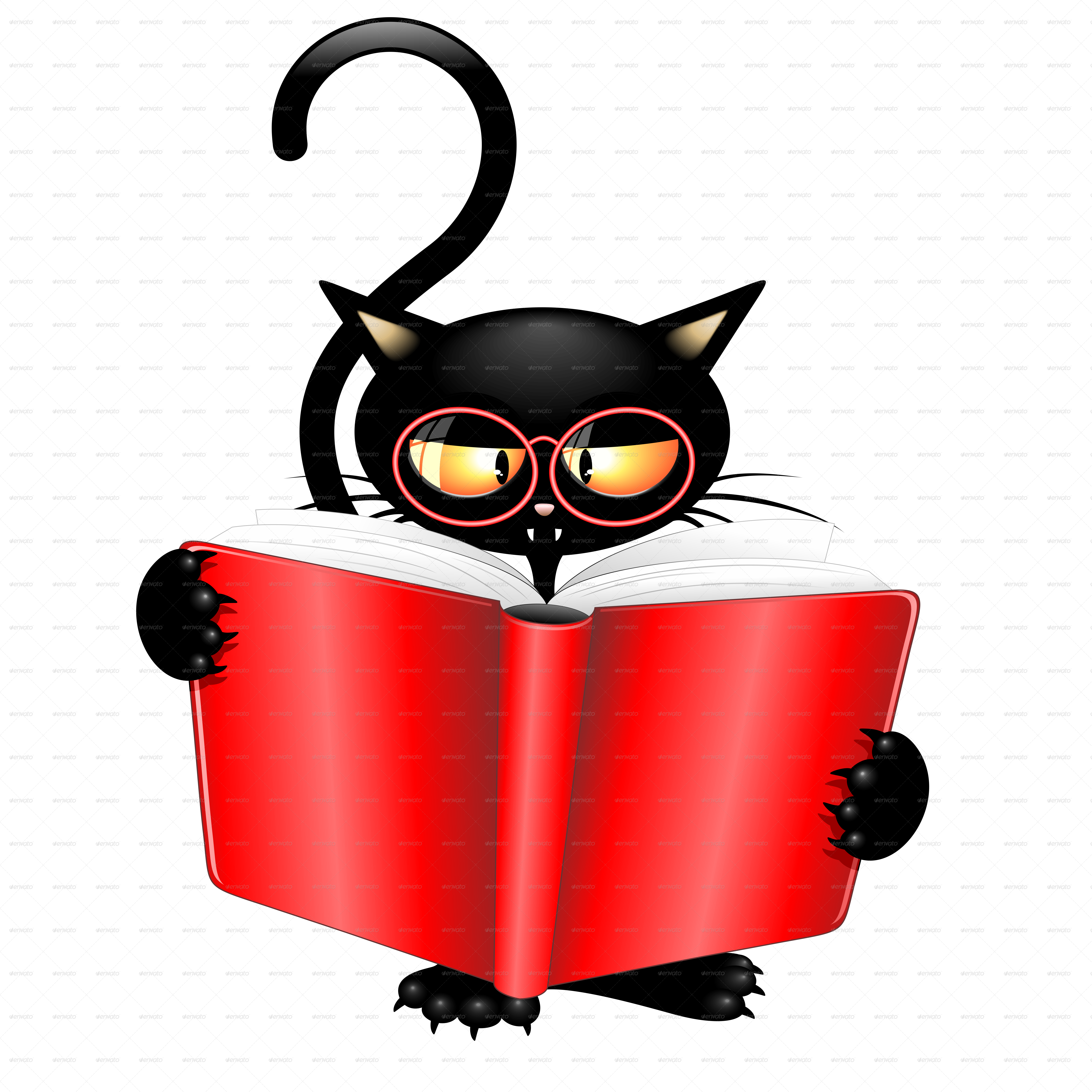 Cat Cartoon Back To School-jpg 2000 - Black Cat Book Characters - Free Transparent PNG Clipart Images Download. - Cat Transparent PNG Free Download