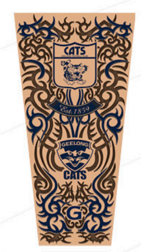 Geelong Cats Afl Youth Tattoo Sleeve - North Melbourne Kangaroos Tattoos Transparent PNG - 800x860 - Free Download on - Cat Transparent PNG Free Download