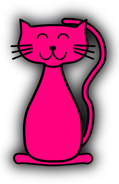 Pink Cat Clipart Clip Art At Clker Com Vector Online - Purple Cat Clipart - Free Transparent PNG Clipart Images Download. - Cat Transparent PNG Free Download