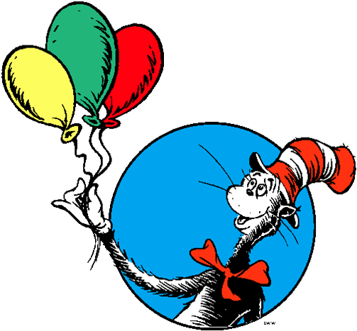 Clipart Stock Dr Seuss Day Png Transparent Images Pluspng - Cat In The Hat With Balloons Transparent PNG - 511x475 - Free Download on - Cat Transparent PNG Free Download