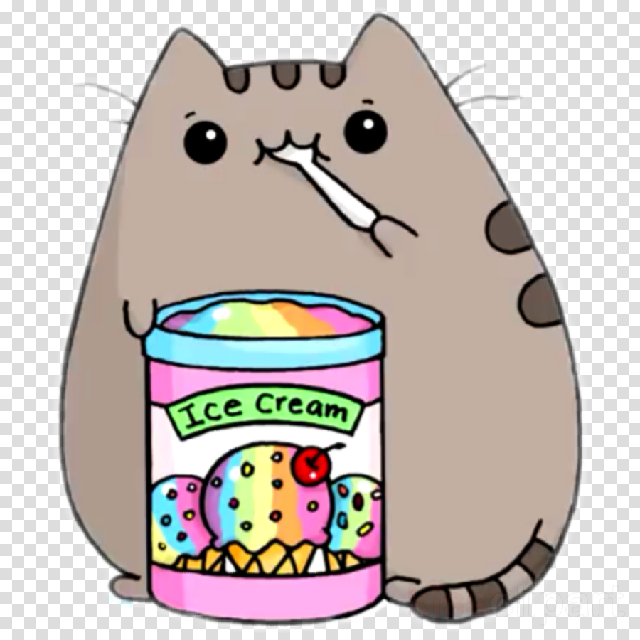 Pusheen Eating Ice Cream Clipart Ice Cream Pusheen - Dibujos Kawaii De Gatitos Transparent PNG - 900x900 - Free Download on - Cat Transparent PNG Free Download