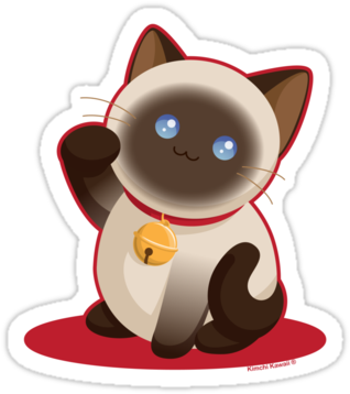 Lucky Cat Die-cut Sticker By Kimchi Kawaii On - Lucky Cat Throw Blanket - Free Transparent PNG Clipart Images Download. - Cat Transparent PNG Free Download