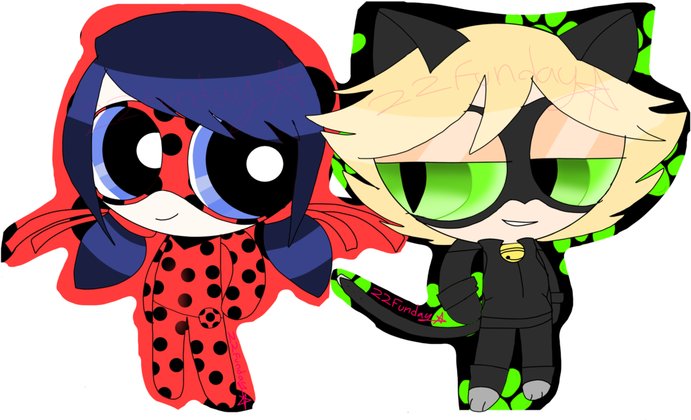 Ladybug And Cat Noir By 22funday - Miraculous: Tales Of Ladybug & Cat Noir - Free Transparent PNG Clipart Images Download. - Cat Transparent PNG Free Download
