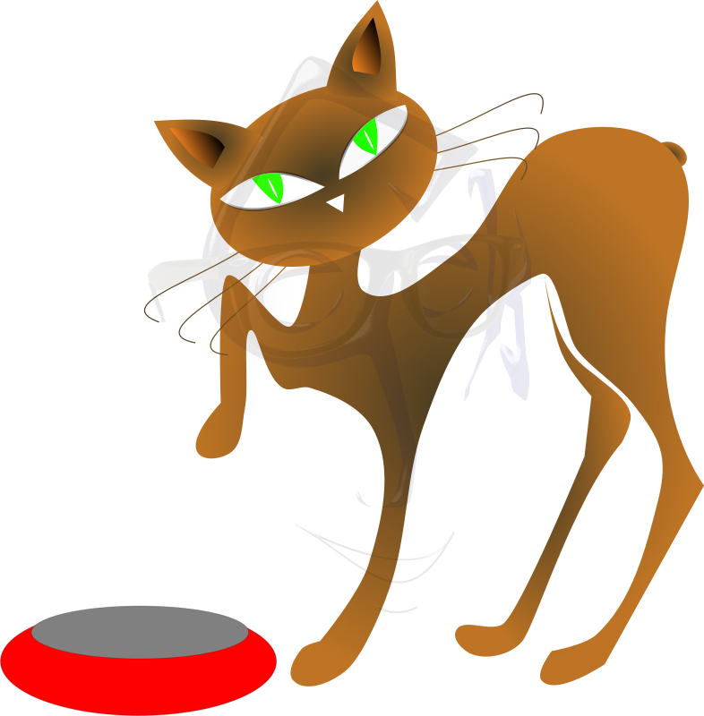 Cartoon Cat Demanding Food In Bowl - Domestic Short-haired Cat - Free Transparent PNG Clipart Images Download. - Cat Transparent PNG Free Download