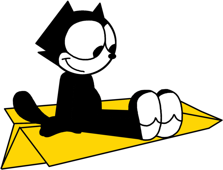 Felix Flying Magic Bag Turned Paper Airplane By Marcospower1996 - Felix The Cat - Free Transparent PNG Clipart Images Download. - Cat Transparent PNG Free Download