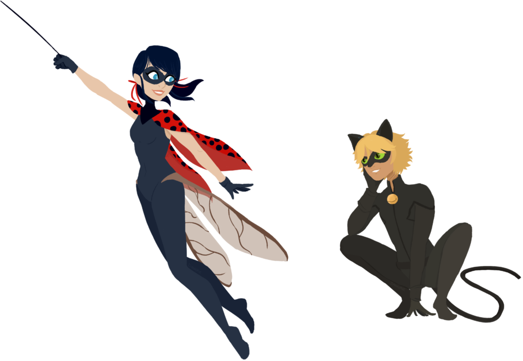 Ladybug And Chat Noir By Dashurie - Miraculous: Tales Of Ladybug & Cat Noir - Free Transparent PNG Clipart Images Download. - Cat Transparent PNG Free Download