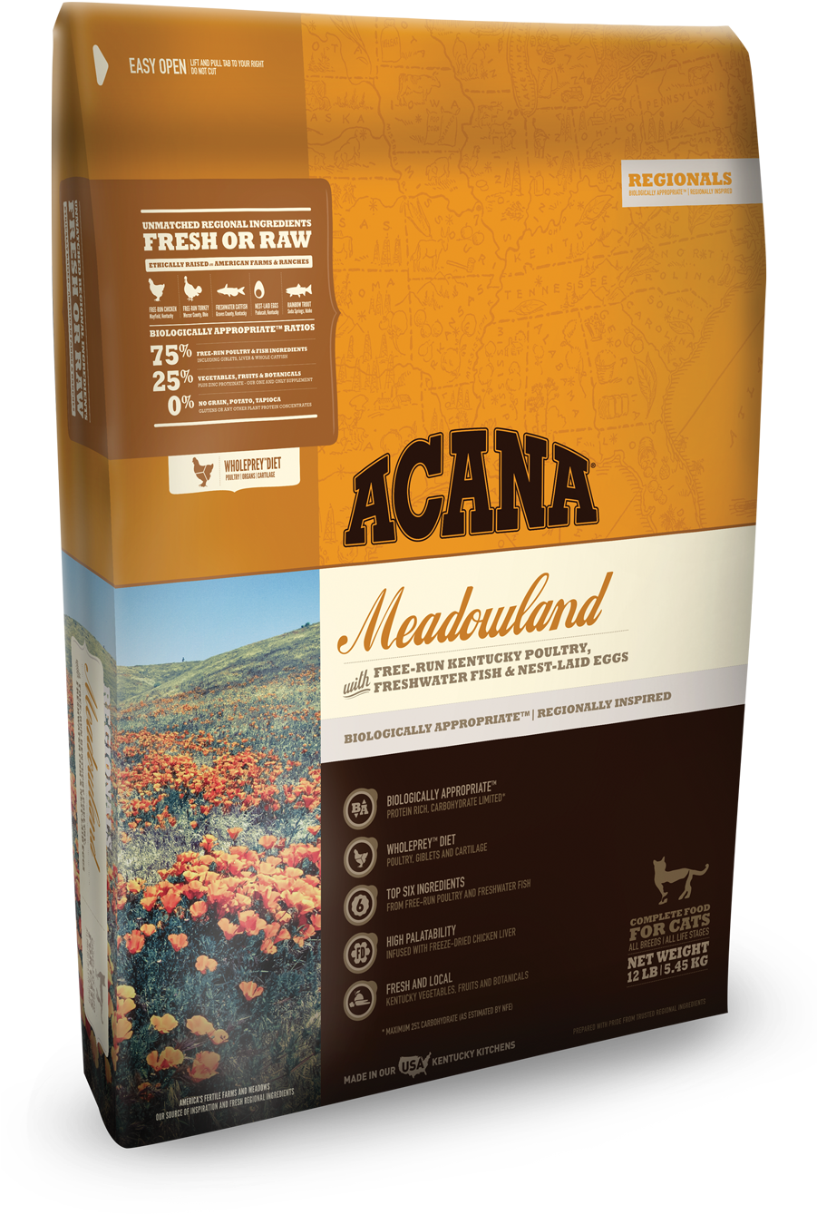 Acana Regionals Meadowland Cat Food Bags - Acana Meadowland Dog Food Transparent PNG - 900x1450 - Free Download on - Cat Transparent PNG Free Download