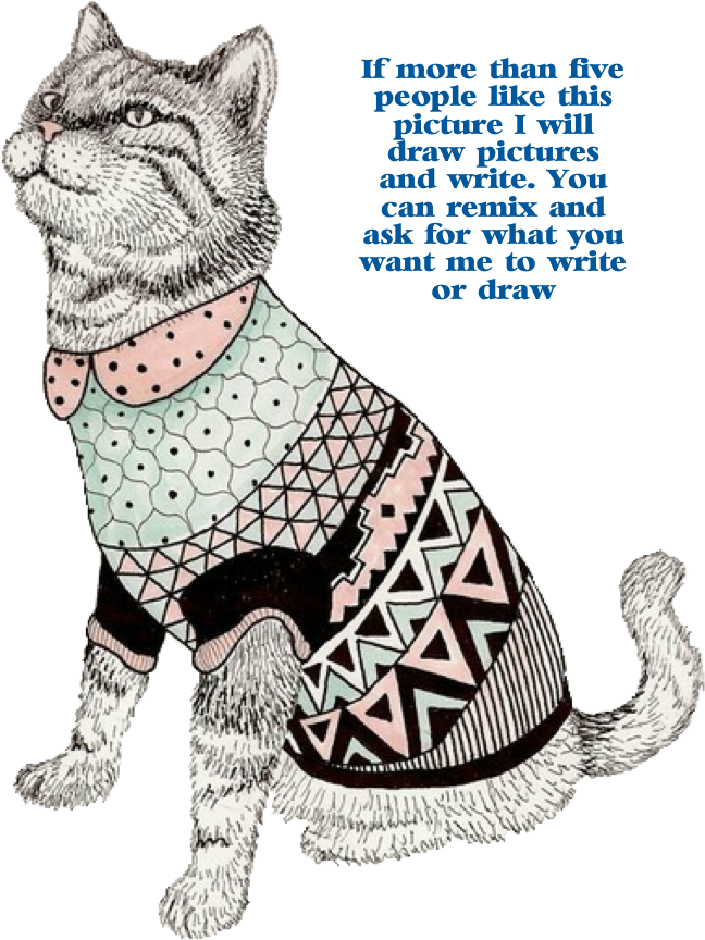 Cat Png Tumblr - Cat In Sweater Drawing Transparent PNG - 768x1024 - Free Download on - Cat Transparent PNG Free Download