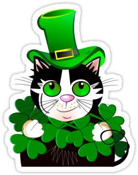Feline Clipart St Patricks Day Pencil And In Color - St Patrick's Day Cat Clip Art - Free Transparent PNG Clipart Images Download. - Cat Transparent PNG Free Download