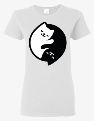Cute Funny Kawaii Cats Yin Yang T-shirt Women Gift - Cartoon Transparent PNG - 1155x1155 - Free Download on - Cat Transparent PNG Free Download