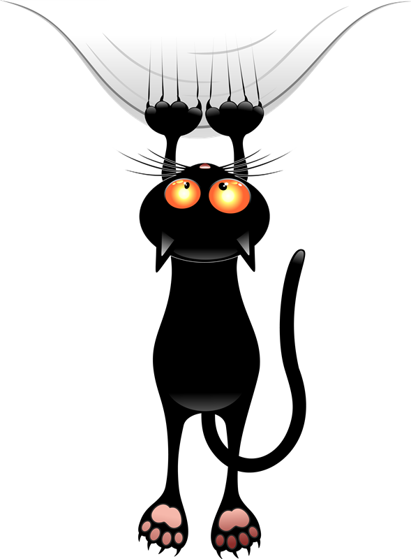 Black Kitten Clip Art Transprent Png Free - Cat Cartoon Hanging Transparent PNG - 589x800 - Free Download on - Cat Transparent PNG Free Download