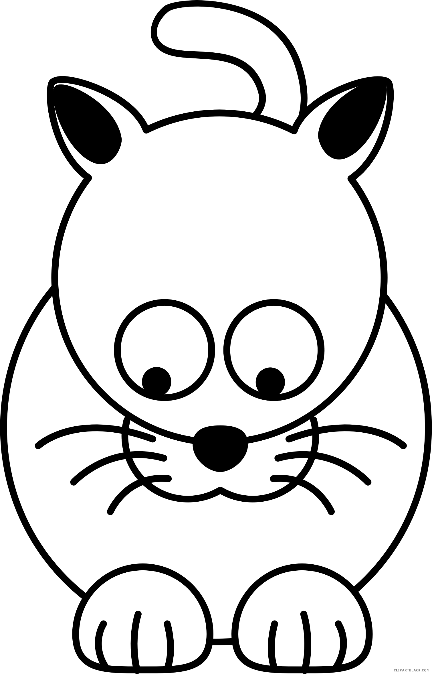 Kitty Cat Animal Free Black White Clipart Images Clipartblack - Black And White Cartoon Cats - Free Transparent PNG Clipart Images Download. - Cat Transparent PNG Free Download