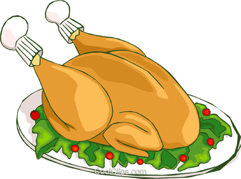 Christmas Turkey Dinner Royalty Free Vector Clip Art - Dessin Dinde De Noel - Free Transparent PNG Clipart Images Download. - Dinner Transparent PNG Free Download