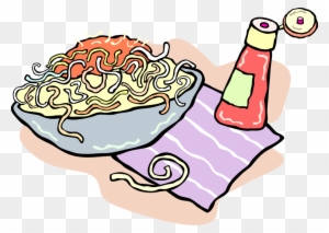 Vector Illustration Of Italian Cuisine Spaghetti Pasta - Salad - Free Transparent PNG Clipart Images Download. - Dinner Transparent PNG Free Download
